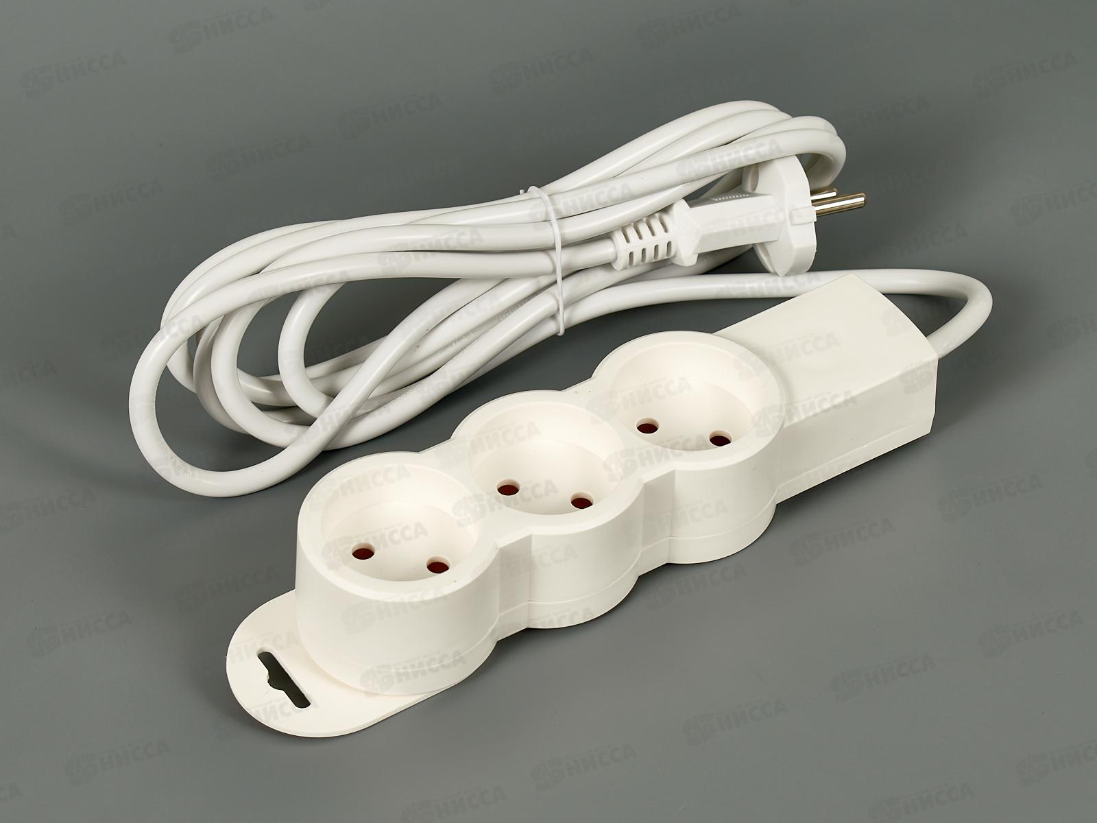 Удлин. СПУТНИК Mi303BE  3м  3роз., ПВС 2*0.75мм 10А IP20 *35