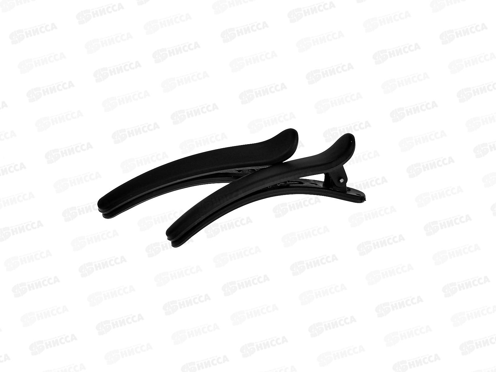 Заколка-уточка 7 см пластик черная №9129 (уп 2шт)