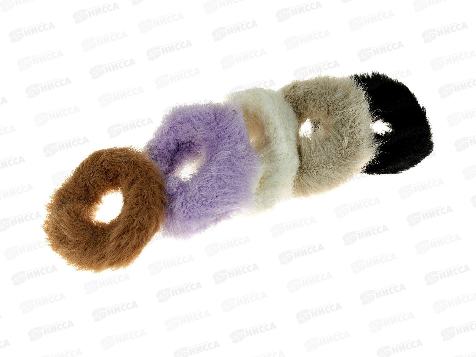 Резинка д/волос пушистая  цветная №2496 (уп 5шт)