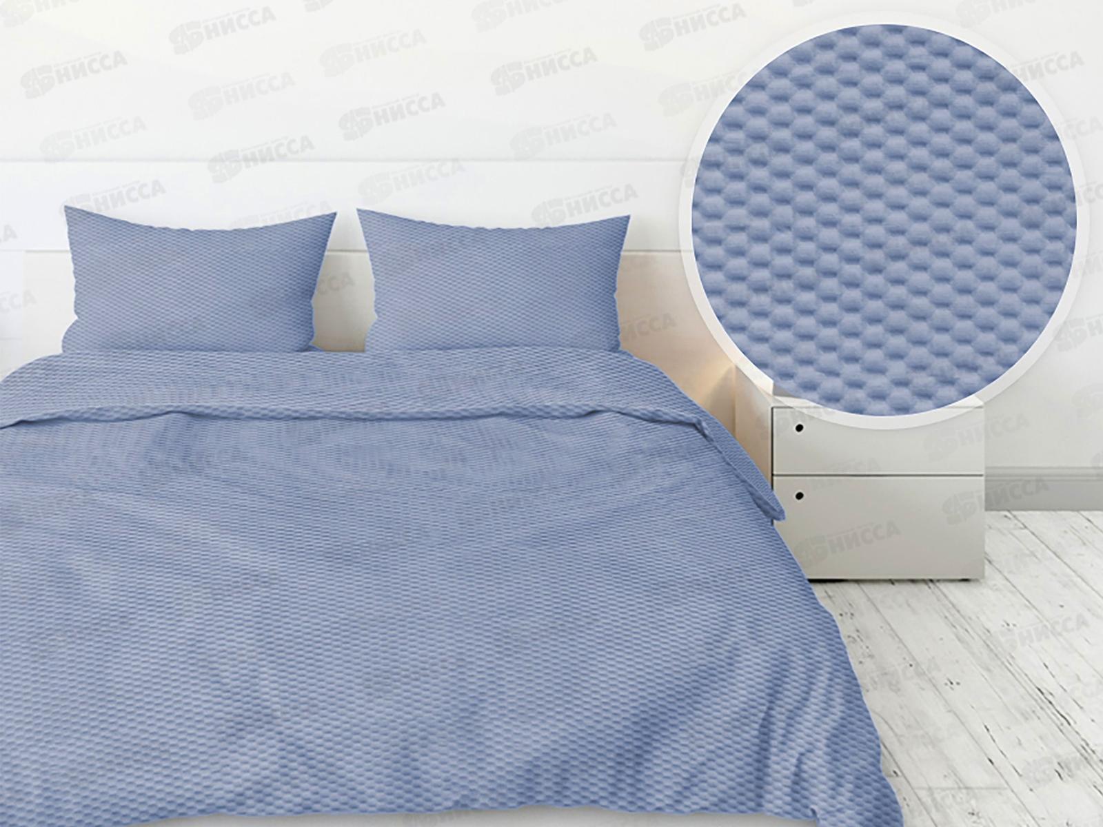 КПБ 1,5сп Креп-Жатка 15-3915 Небесная синева