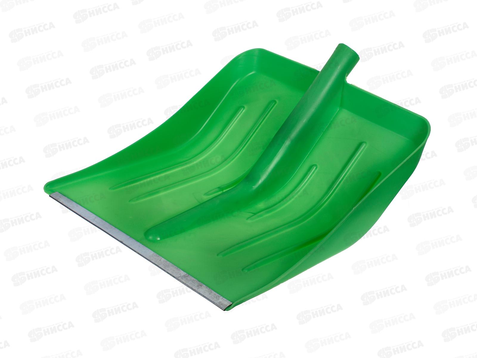 Лопата снеговая 410*400мм &quotФинская&quot пластмассовая цветная, оцинк.планка, б/ч *10