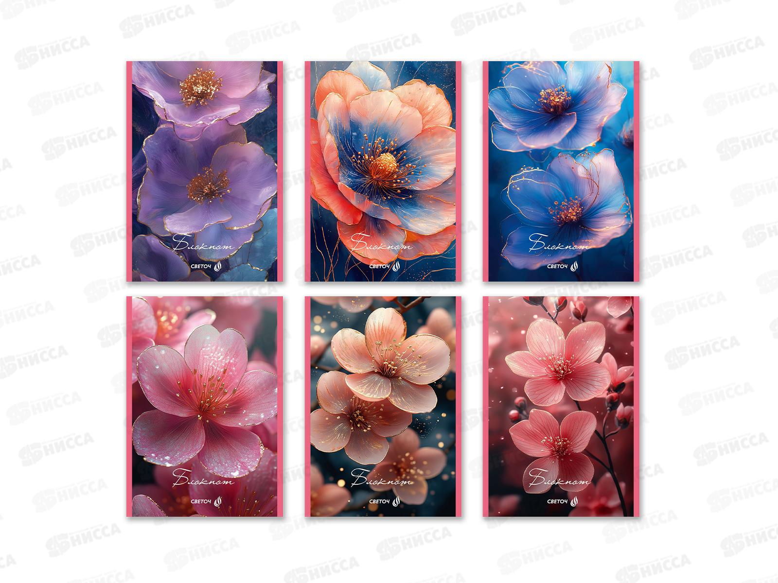 Блокнот 60л SVETOCH А5 Нежные лепестки, клетка, 01743