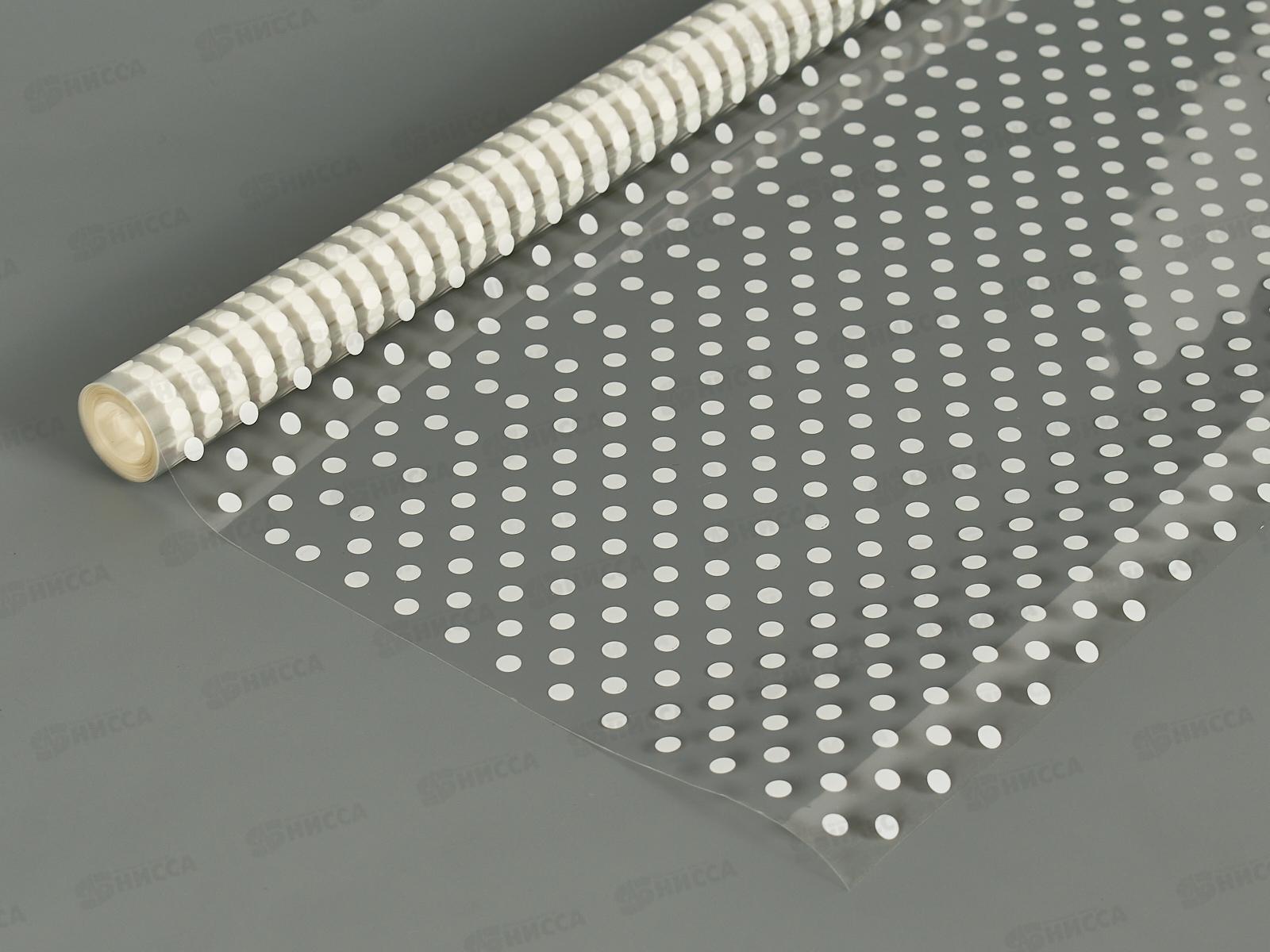 Пленка рулон прозрачн с рис &quotКрафтовый горох&quot Белый 0,7*7,5м 633201