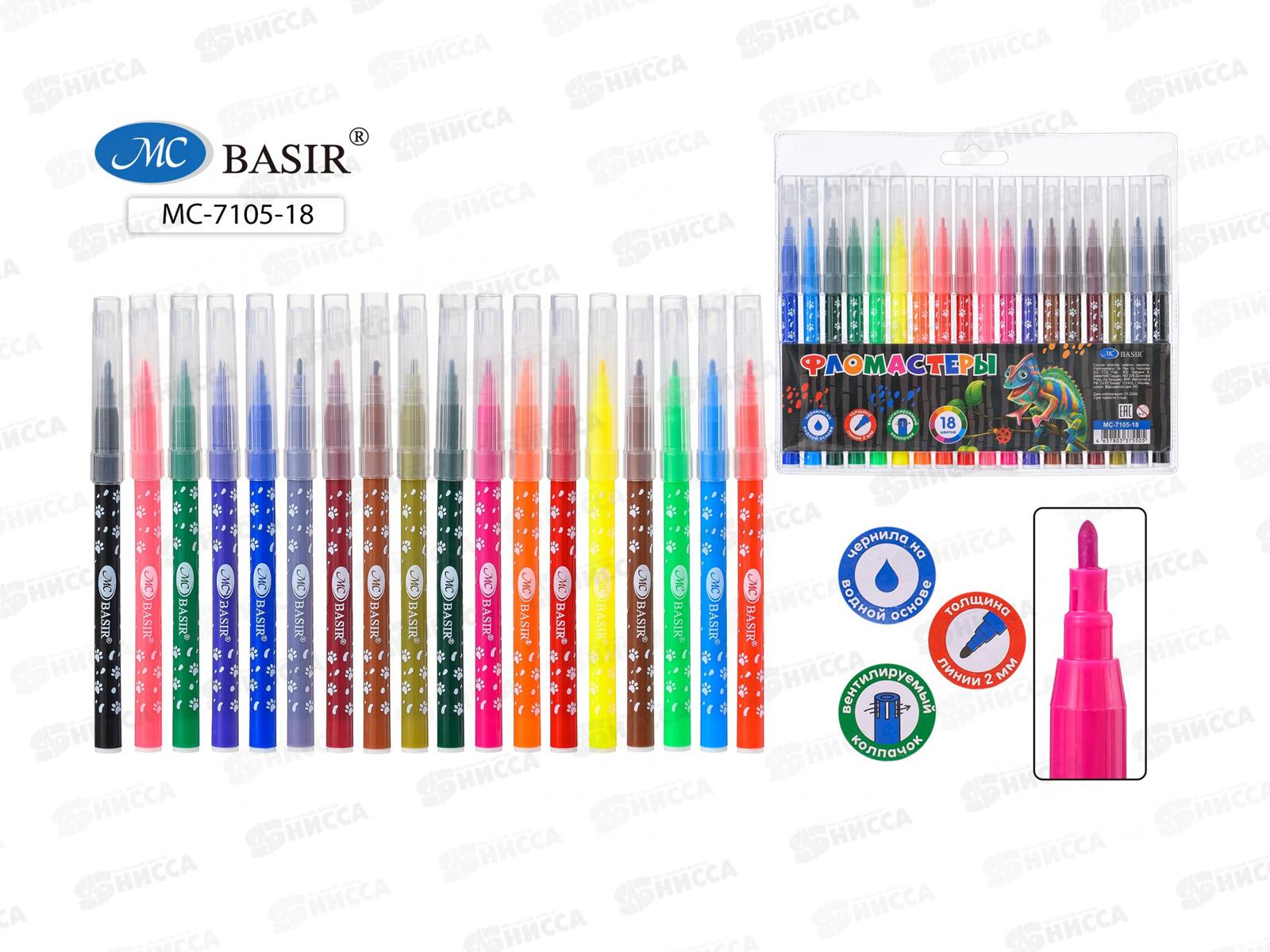 Фломастеры 18цв. BASIR &quotХамелеон&quot  MC-7105-18*12/