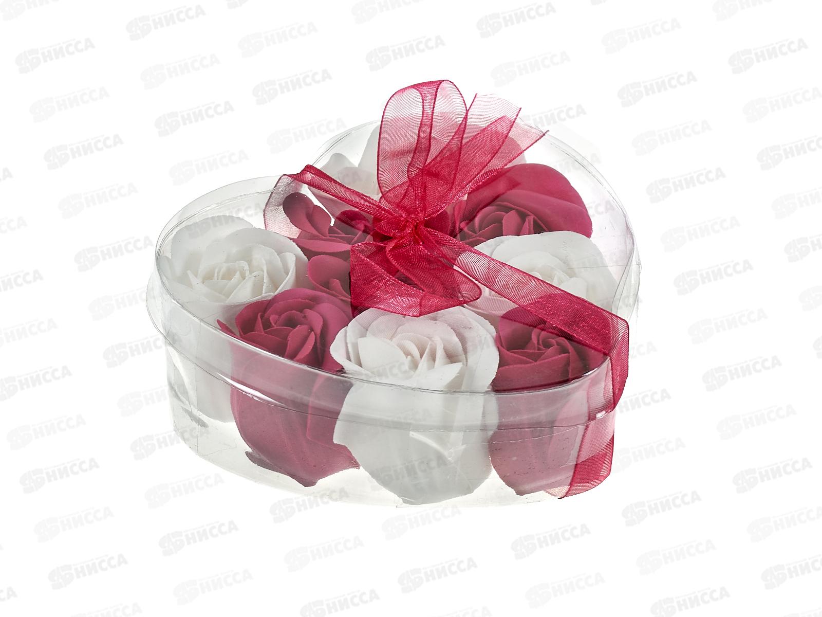 Набор под. &quotБелые и бордовые розы&quot 9 мыльных лепестков 6962280