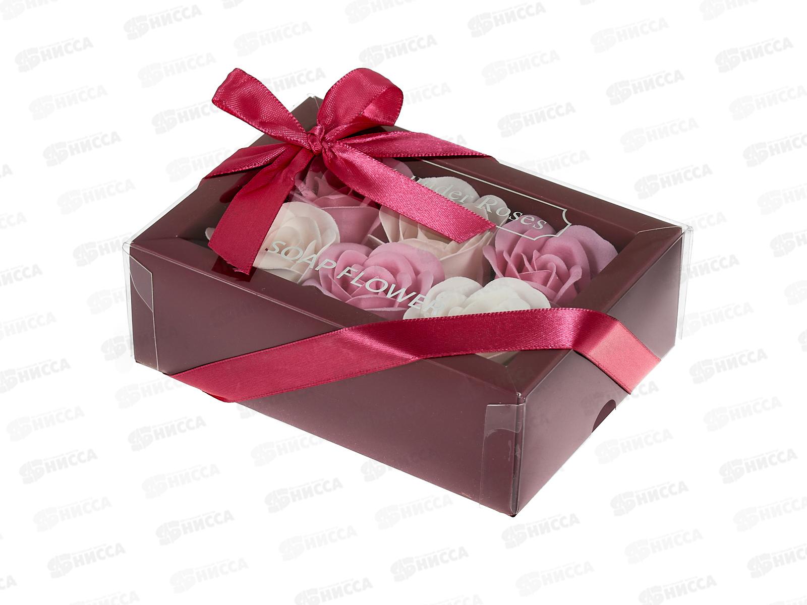 Набор мыльные розы 6шт белые и розовые 6962325