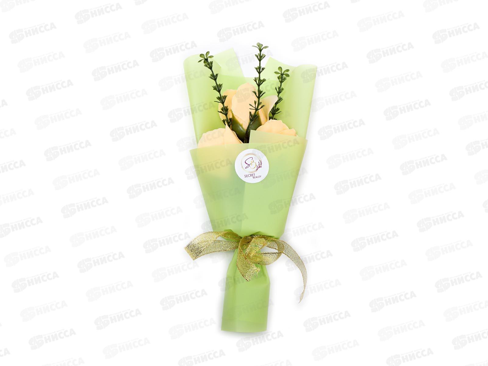 Букет мыльный из 3 белых роз 6962341