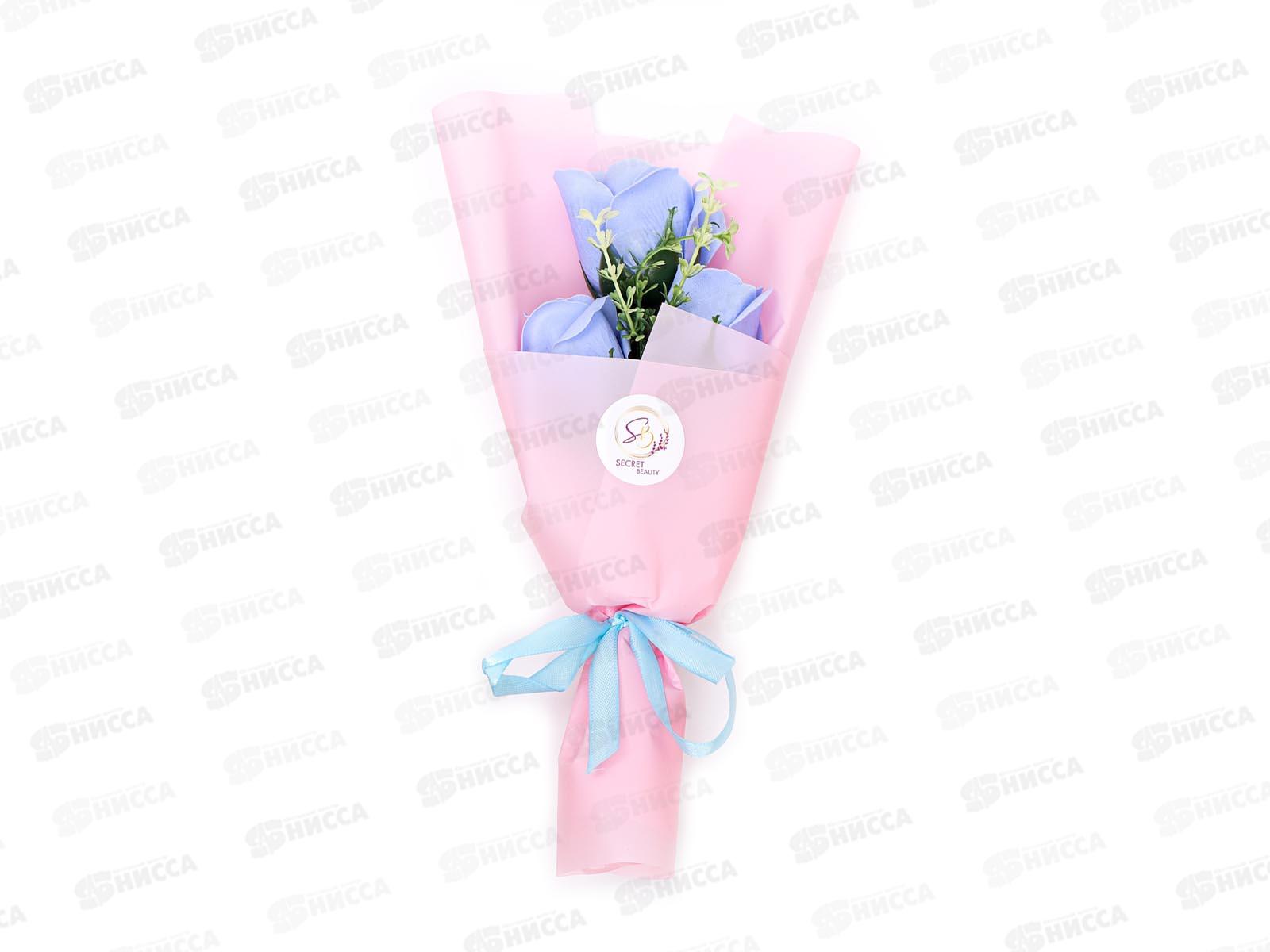 Букет мыльный из 3 синих роз 6962345