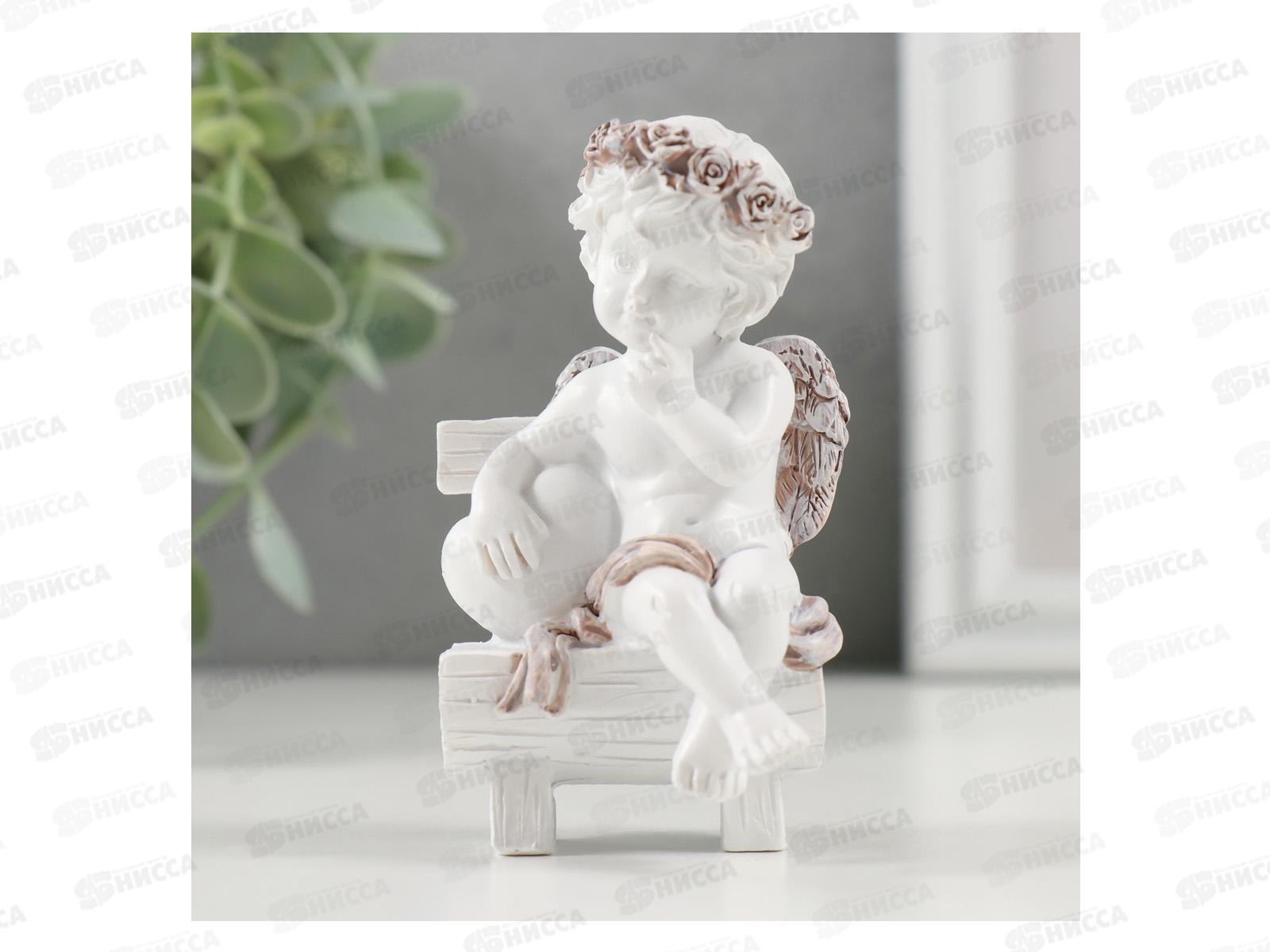 Сувенир полистоун &quotМилый ангелочек на скамье с сердцем&quot 5*5*9 10324766