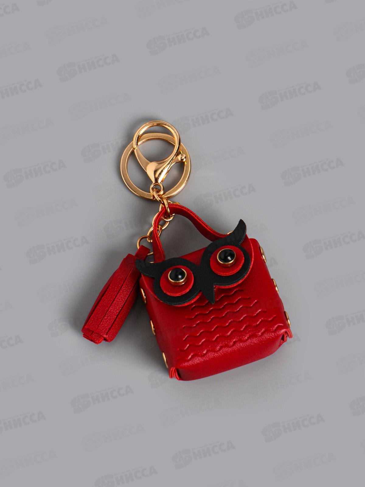 Брелок кожзам с карабином &quotСумочка. Сова&quot бордо 5,2*2,6*6см 10904483