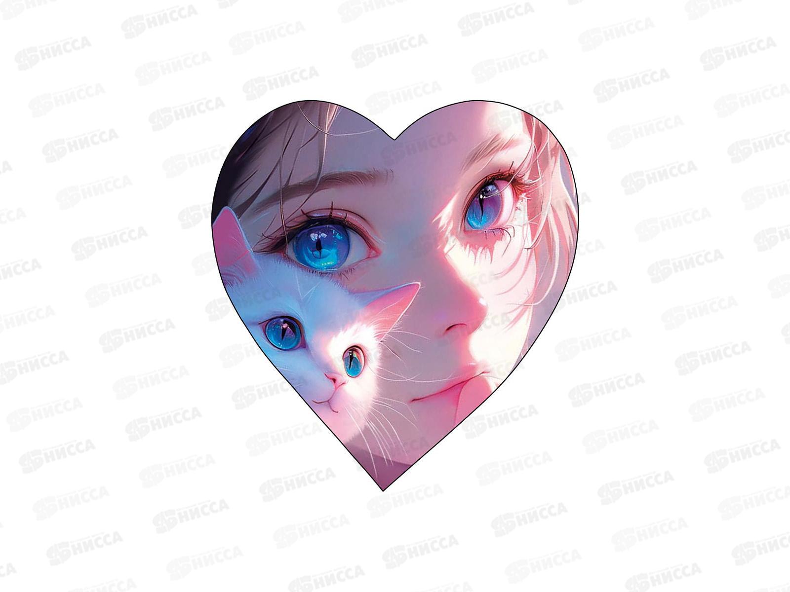 Открытка мини Девочка с котом С Дн.Св.валентина 0219.725