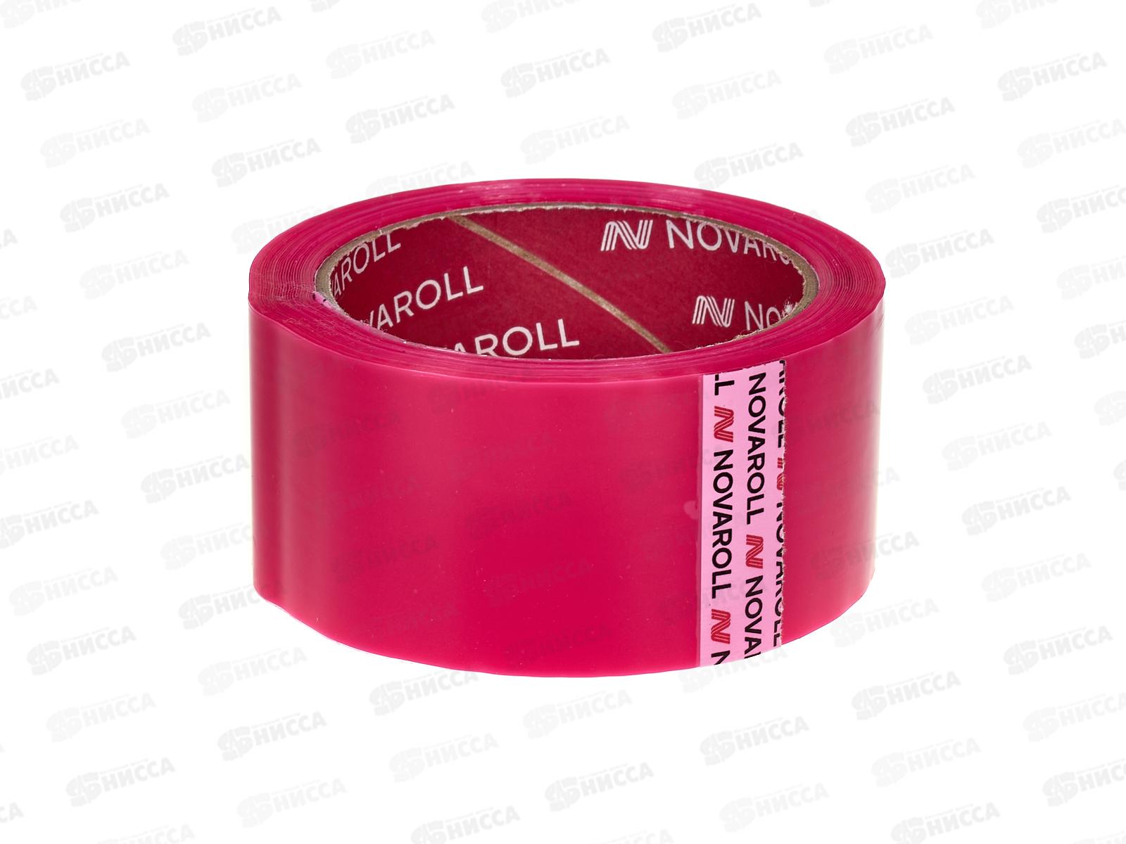 Скотч 48*66м прозрачный цветной НОВА РОЛЛ 38мкм, фуксия, 0140-0030 *36
