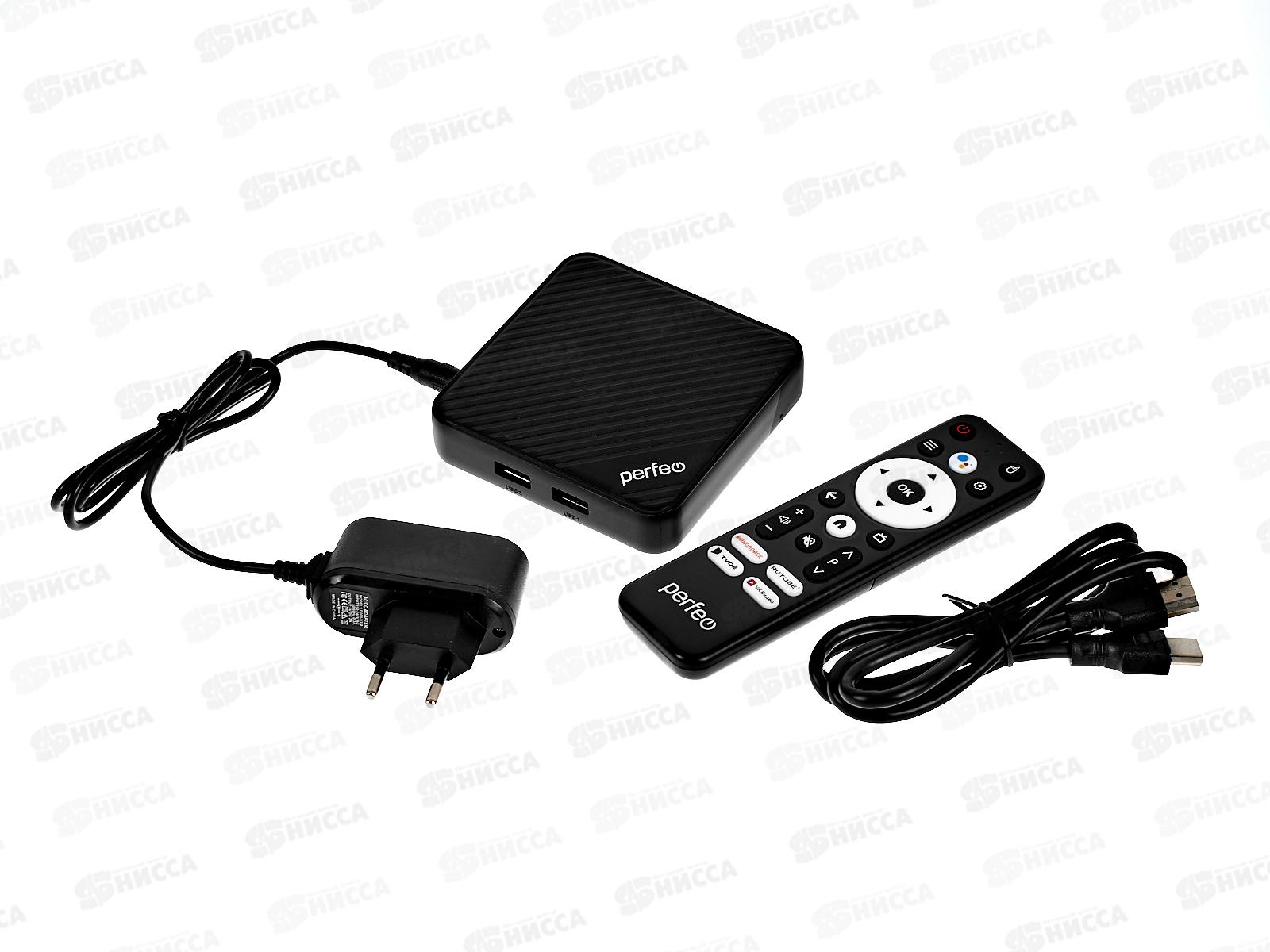 ТВ-приставка Perfeo Smart-TV BOX &quotLOGIC 2/16&quot, Allwinner H313, Android 10, 2Gb/16Gb, HDMI/AV, Пульт Bluetooth