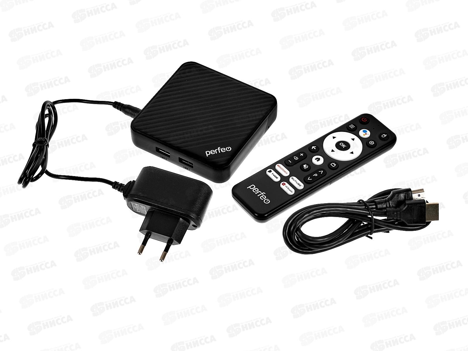 ТВ-приставка Perfeo Smart-TV BOX &quotLOGIC 2/18&quot, Allwinner H313, Android 10, 2Gb/8Gb, HDMI/AV, Пульт Bluetooth