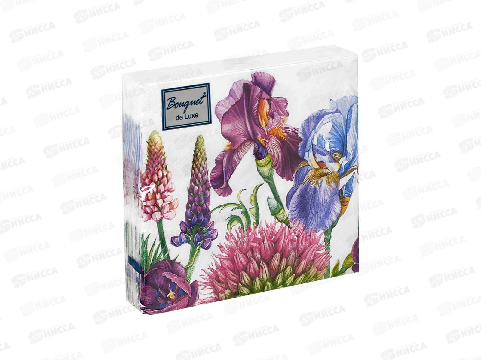 Салфетки 3сл 25л 24*24 Bouquet de Luxe Декоративные ирисы,25563*15