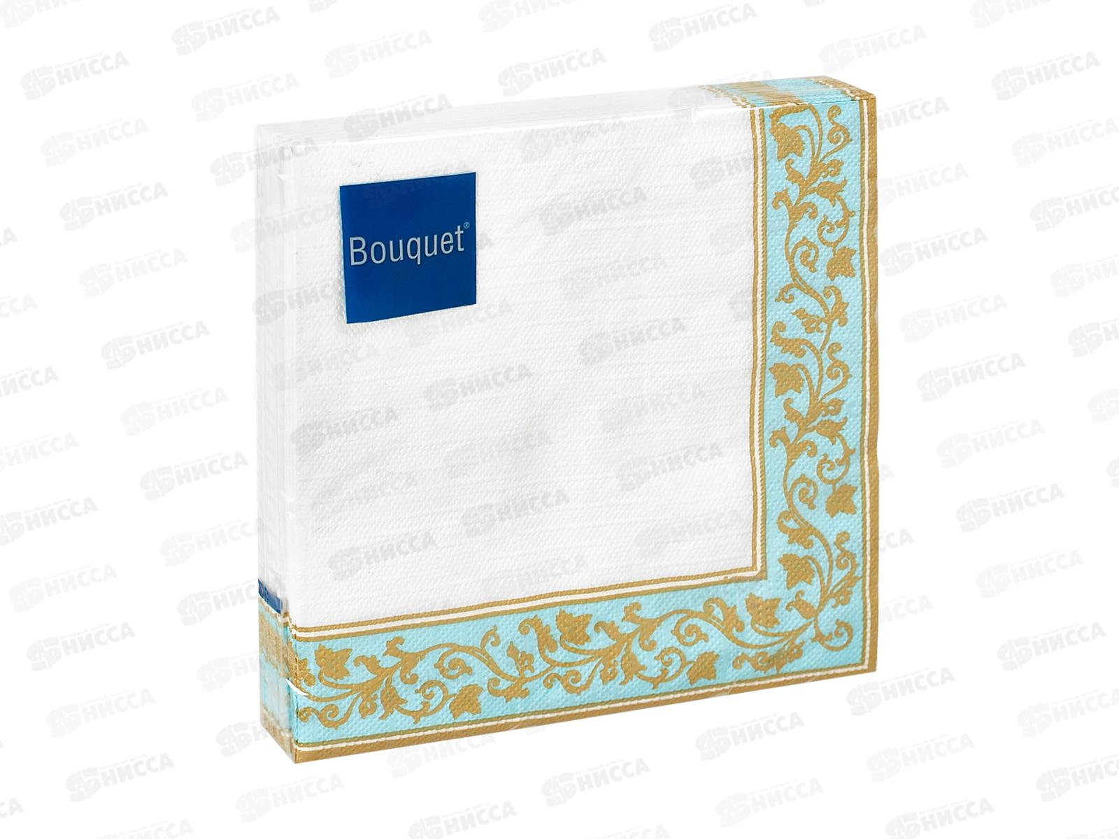 Салфетки 3 слойные 20 листов 33*33 Art Bouquet Золотые цветы Тиффани *12 57510