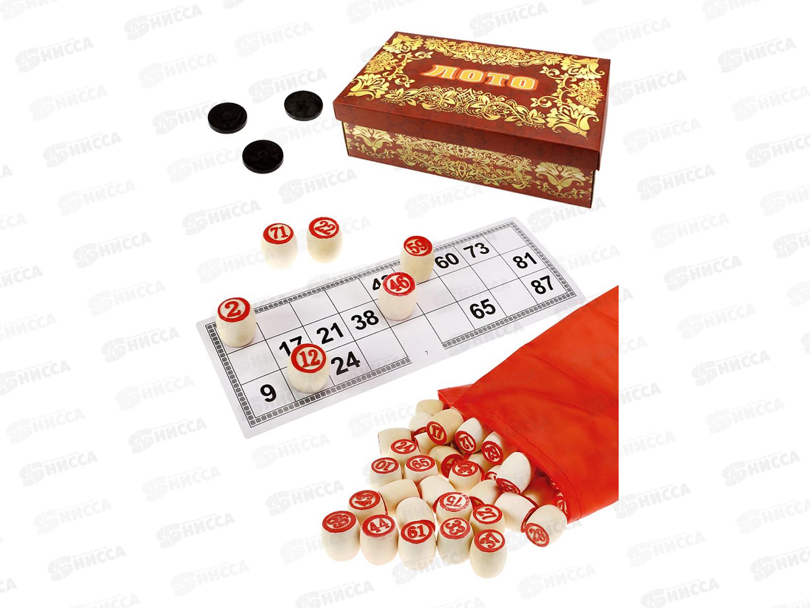 Лото деревянное (23х11х8см) с золотым тиснением в коробке, AN03225