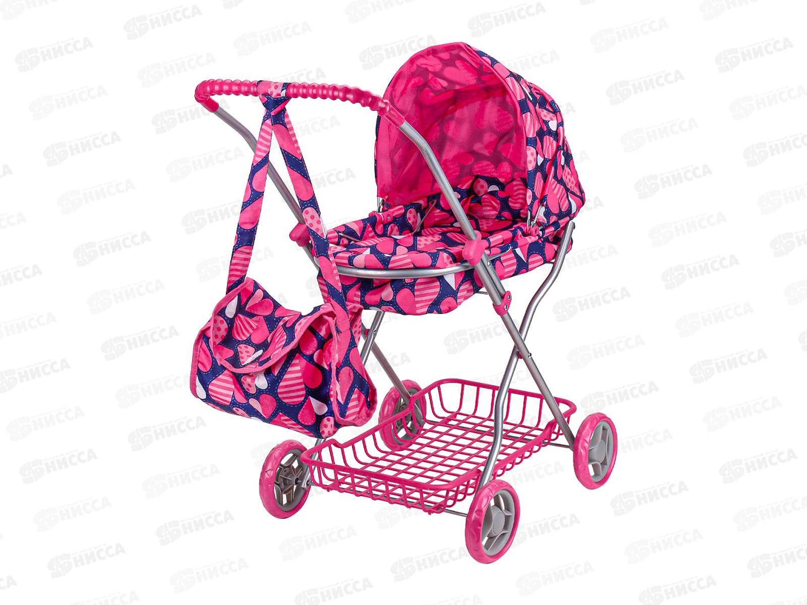 Коляска для кукол 9325-D (63х35х71см) с сумкой и корзиной в пакете