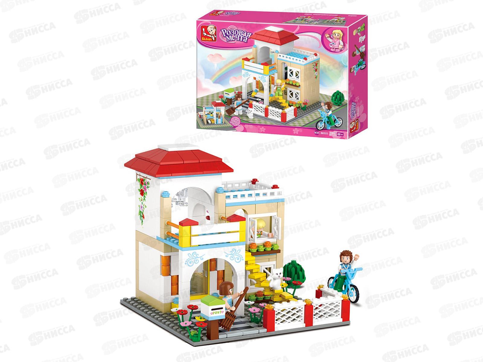 Конструктор SLUBAN Розовая мечта. Загородный дом, 380дет., М38-В0533