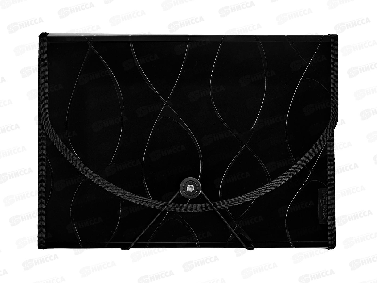 Папка на рез. Informat  А4 12отд. черный пластик 700мкм NL6970-12K *25