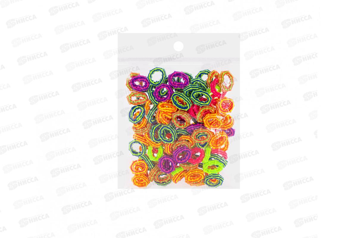 Резинки д/волос  Alingar d20,100шт,неон-полоска,AL12494