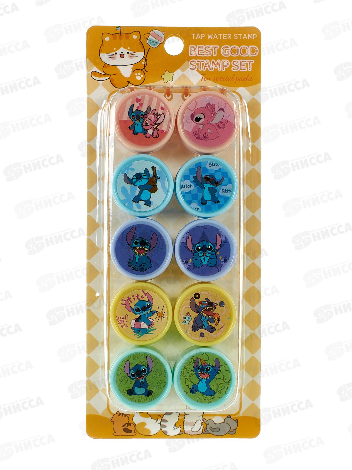 Штампик детский с картинками УШАСТИК 2,5х3,6см набор 10шт ВА-10780 *8