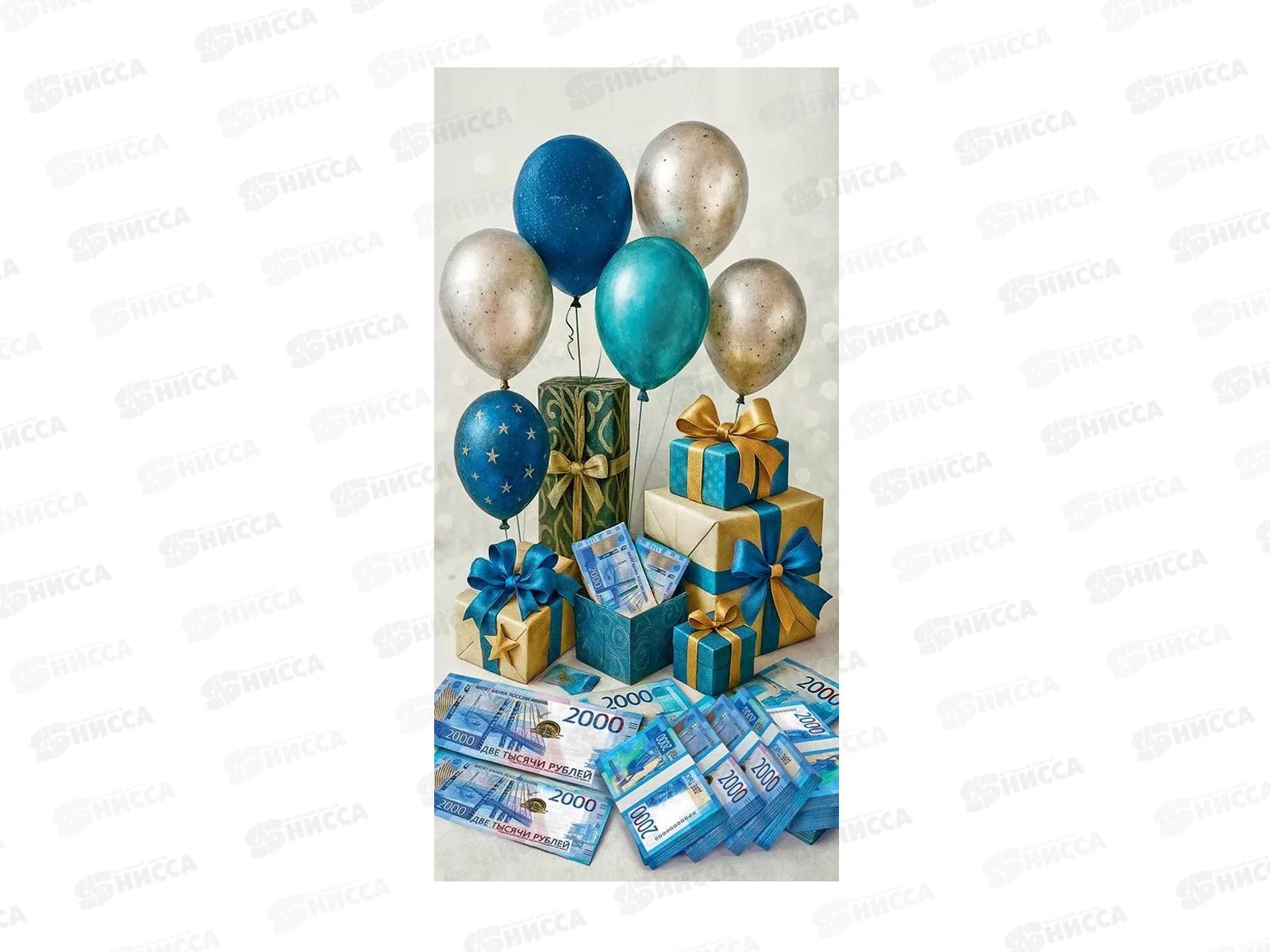 Конверт для денег ПР без надписи (шары, 2000 рублей), 50002097 *10