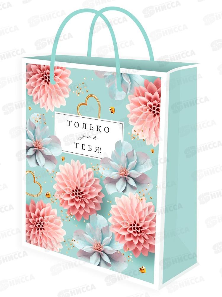 Пакет подарочный MI 26,4х32,7х8см (L) Астры ППК-7828 *12