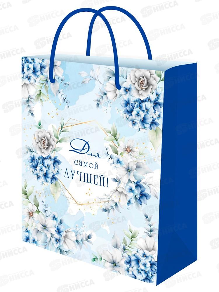Пакет подарочный MI 26,4х32,7х8см (L) Гортензия ППК-7854 *12