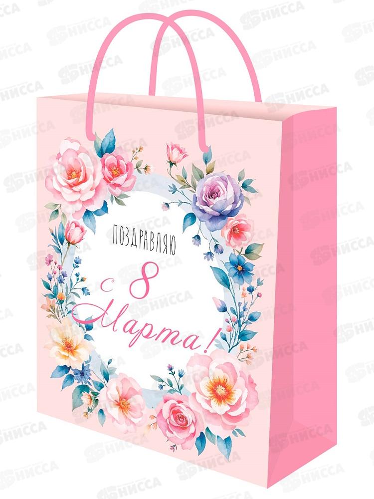Пакет подарочный MI 26,4х32,7х8см Женский праздник, ППК-7687 *12