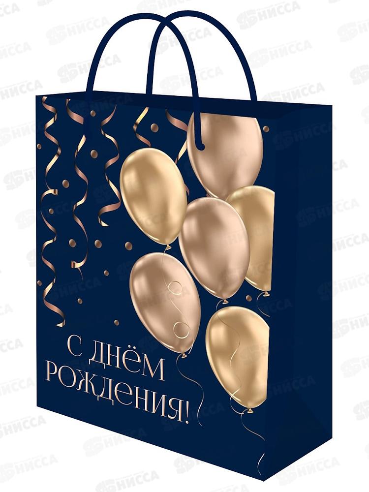 Пакет подарочный MI 26,4х32,7х8см Золотистые шары, ППК-7811 *12