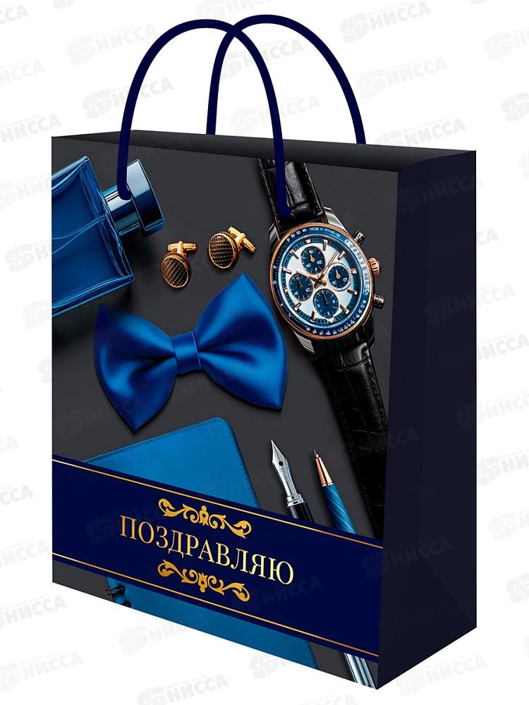 Пакет подарочный MI 26,4х32,7х8см Мужская классика, ППК-7834 *12