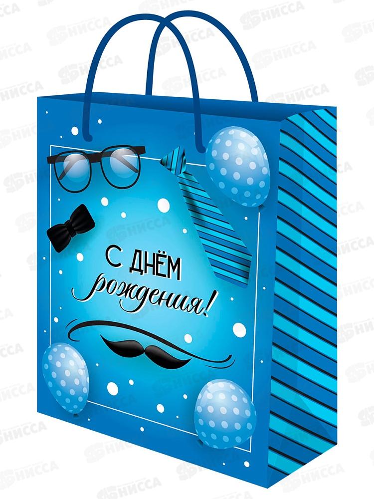 Пакет подарочный MI 26,4х32,7х8см Мужская компания, ППК-7836 *12