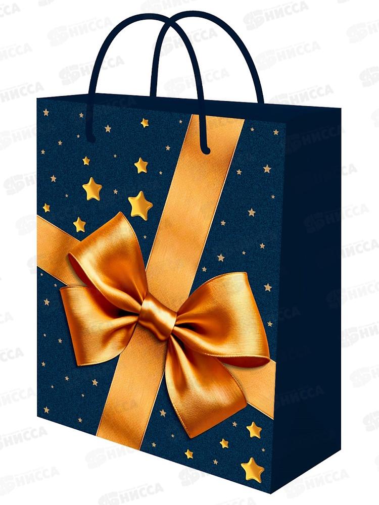 Пакет подарочный MI 26,4х32,7х8см Праздничный бант, ППК-7812 *12