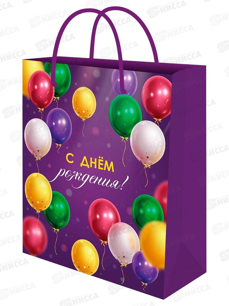 Пакет подарочный MI 26,4х32,7х8см Разноцветные шары, ППК-7864 *12