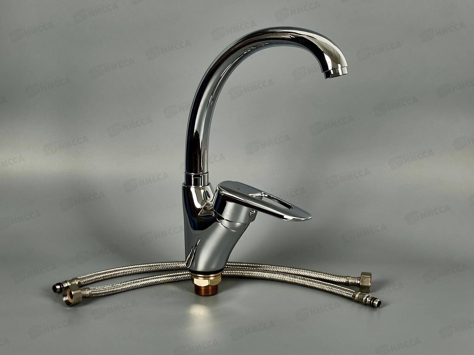 Смеситель д/кухни с гайкой, хром, EM4107-2  *10