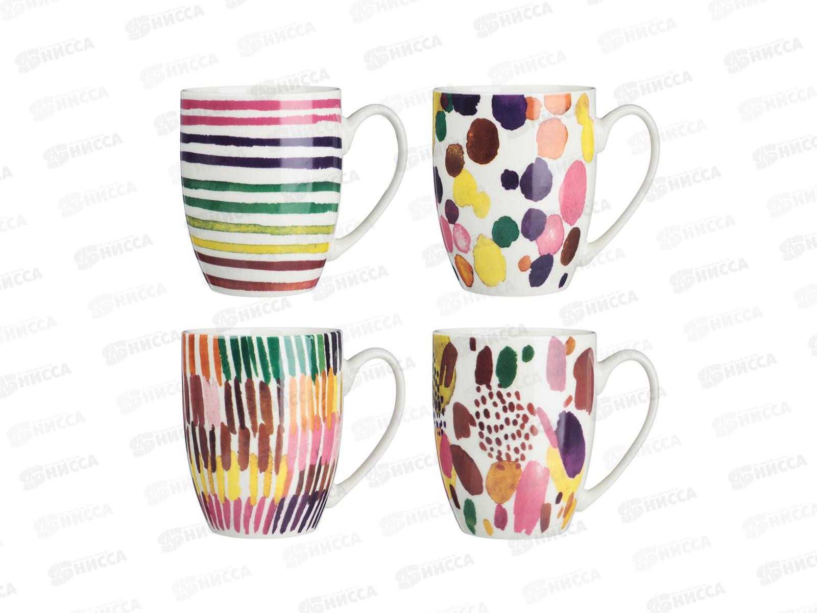 Кружка 330мл Абстракция, фарфор, 4 дизайна, MILLIMI, 806-278   г