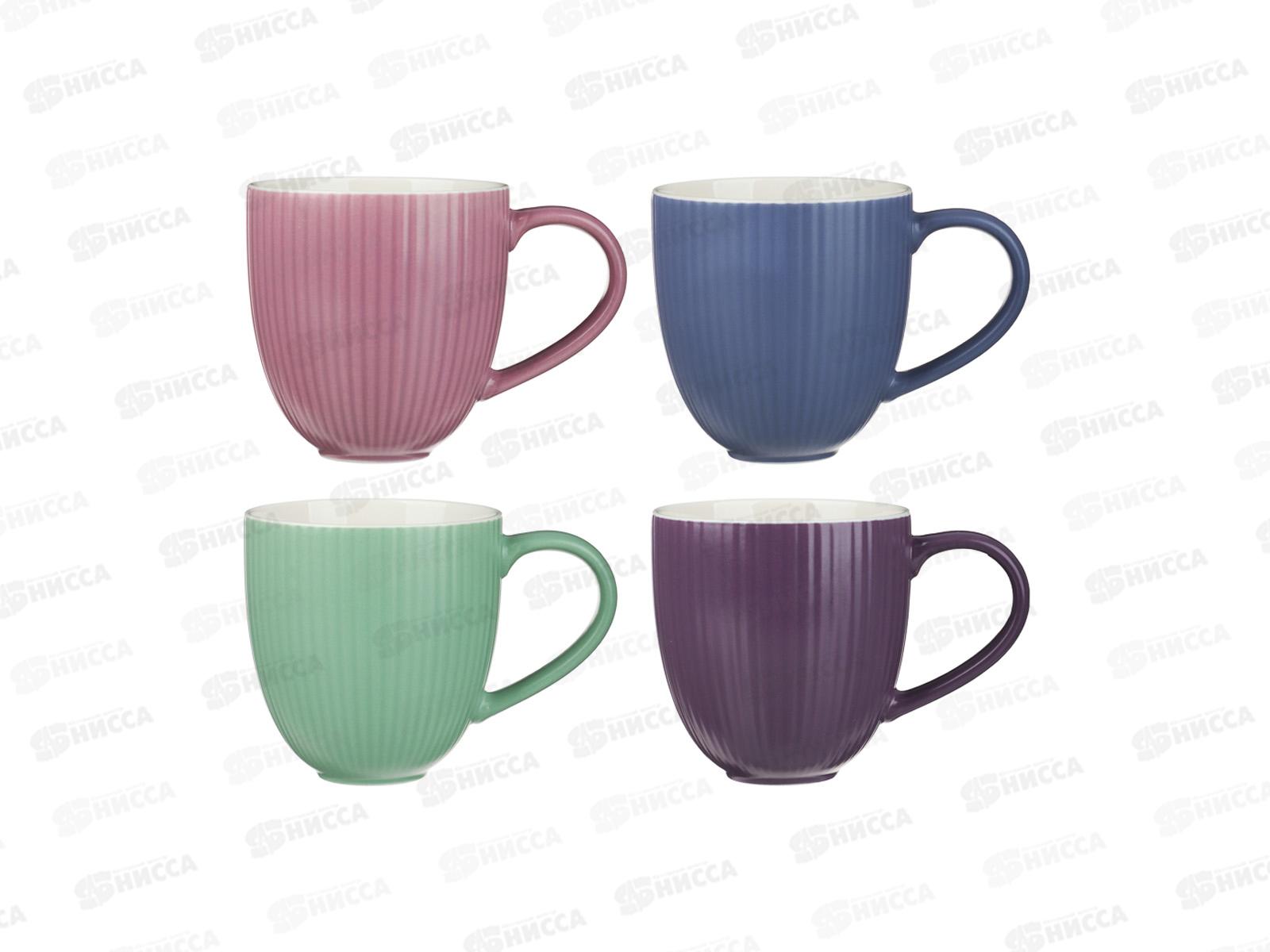 Кружка 370мл Пастель, фарфор, 4 цвета, MILLIMI, 806-364   г
