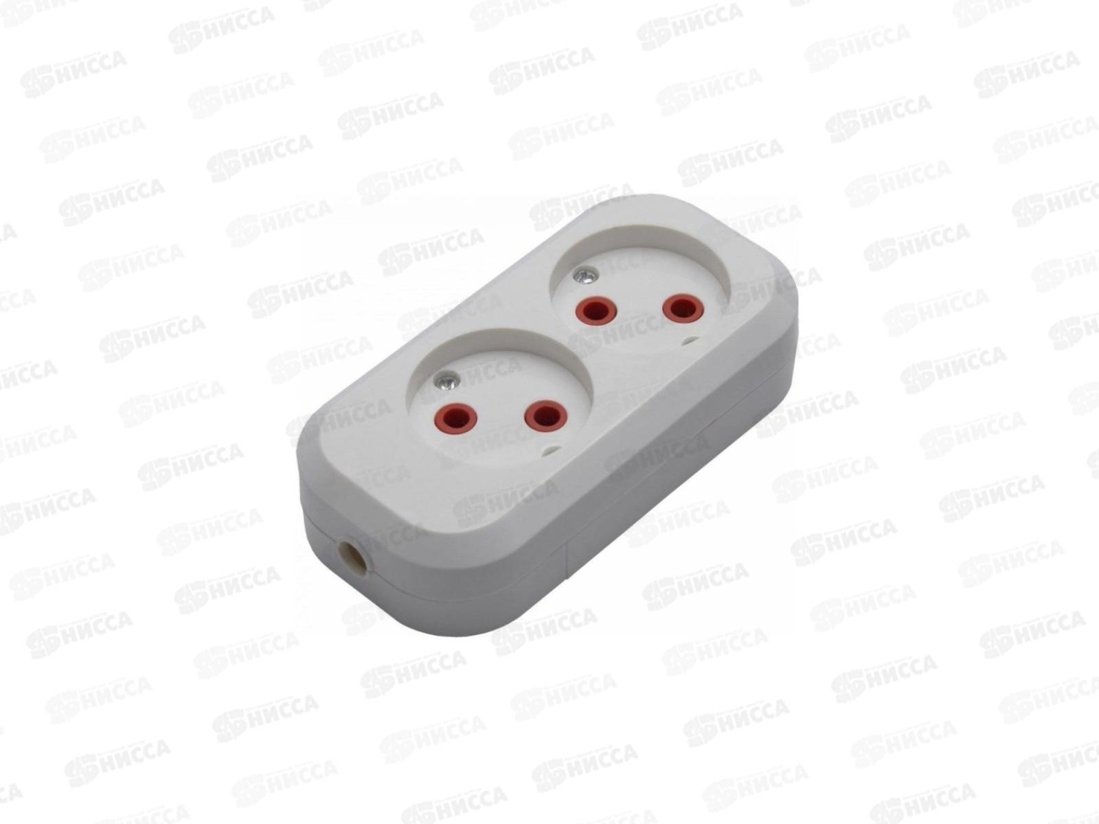 Колодка ПРОГРЕСС  с/з  2вх  с выключателем, белая  *10/100