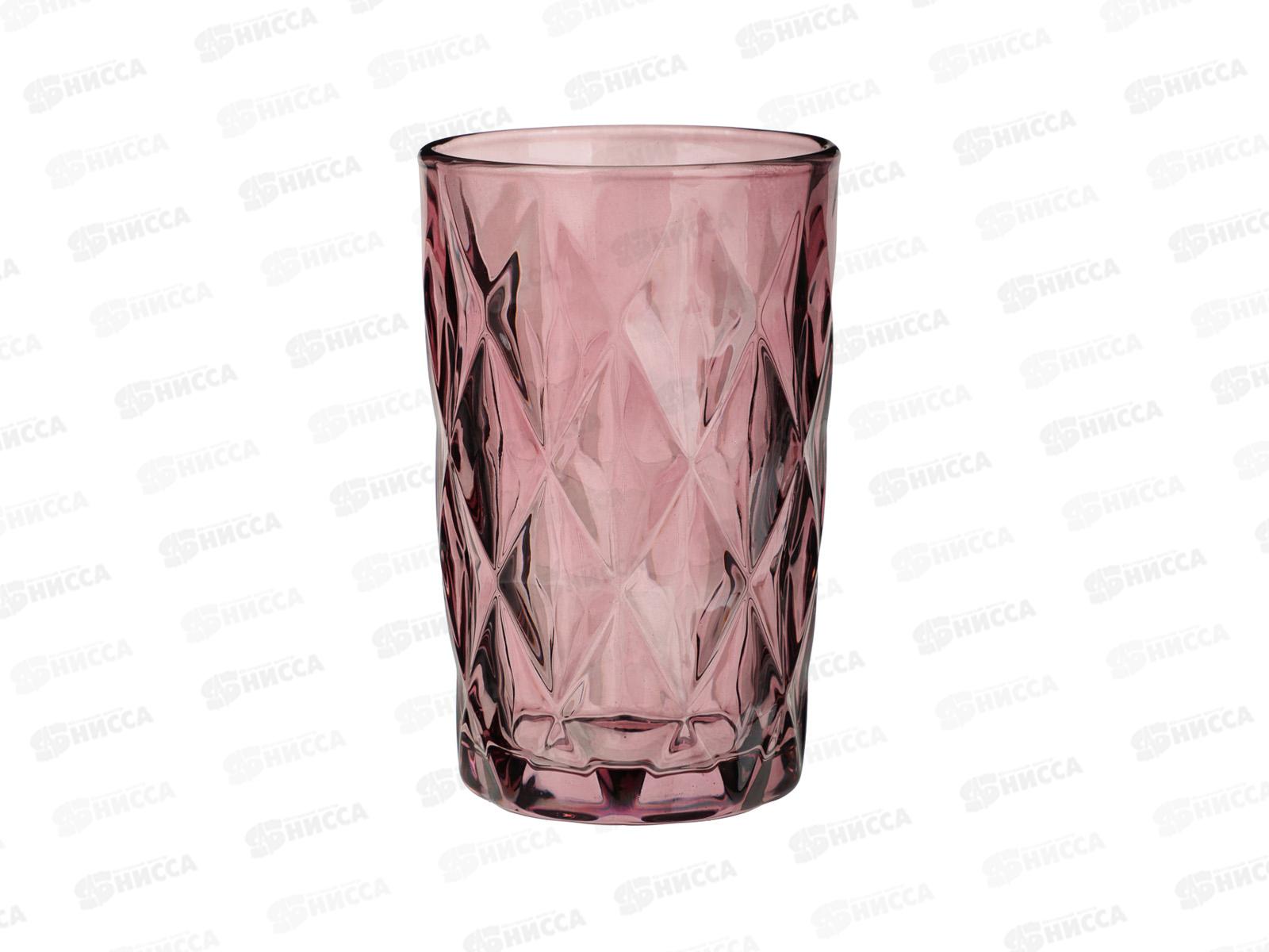 Стакан 350мл MILLIMI стекло, бордовый ромб, 878-638  г