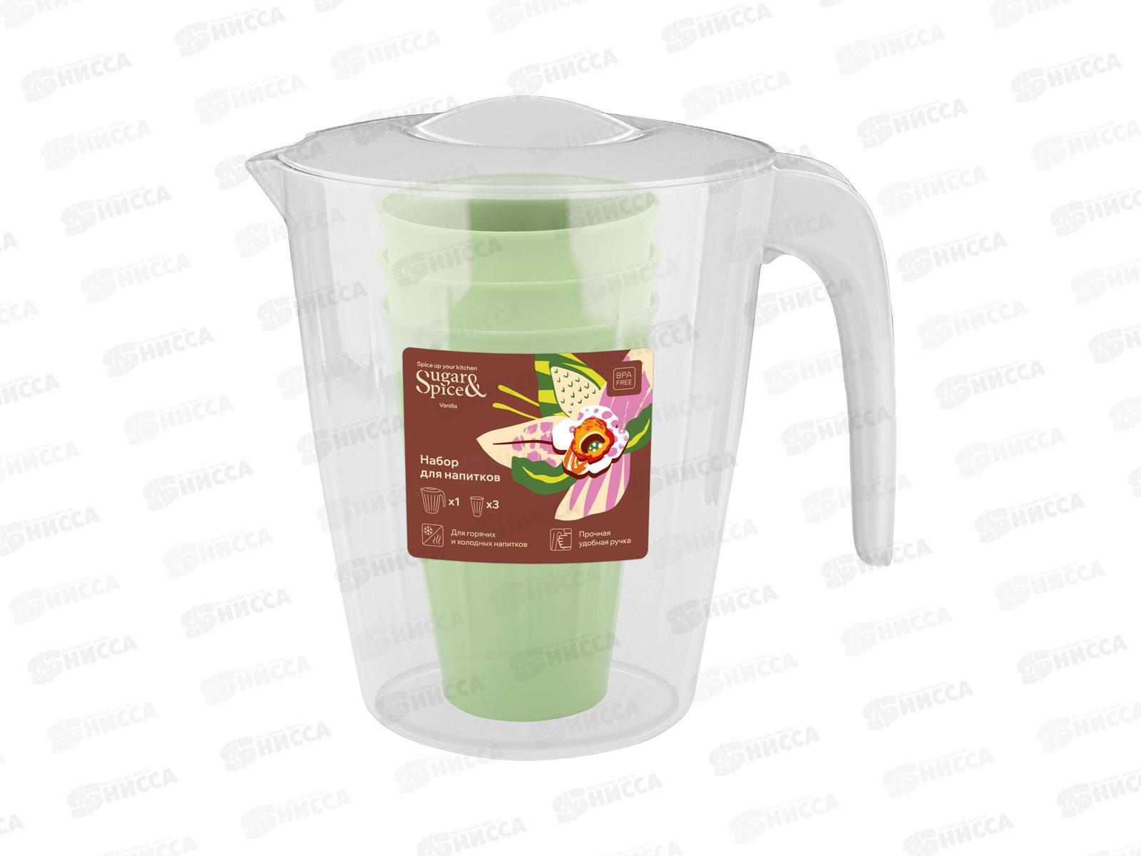 Набор кувшин Sugar&Spice 1,9л+3 стакана 0,35л, прозрачный, SE182812998