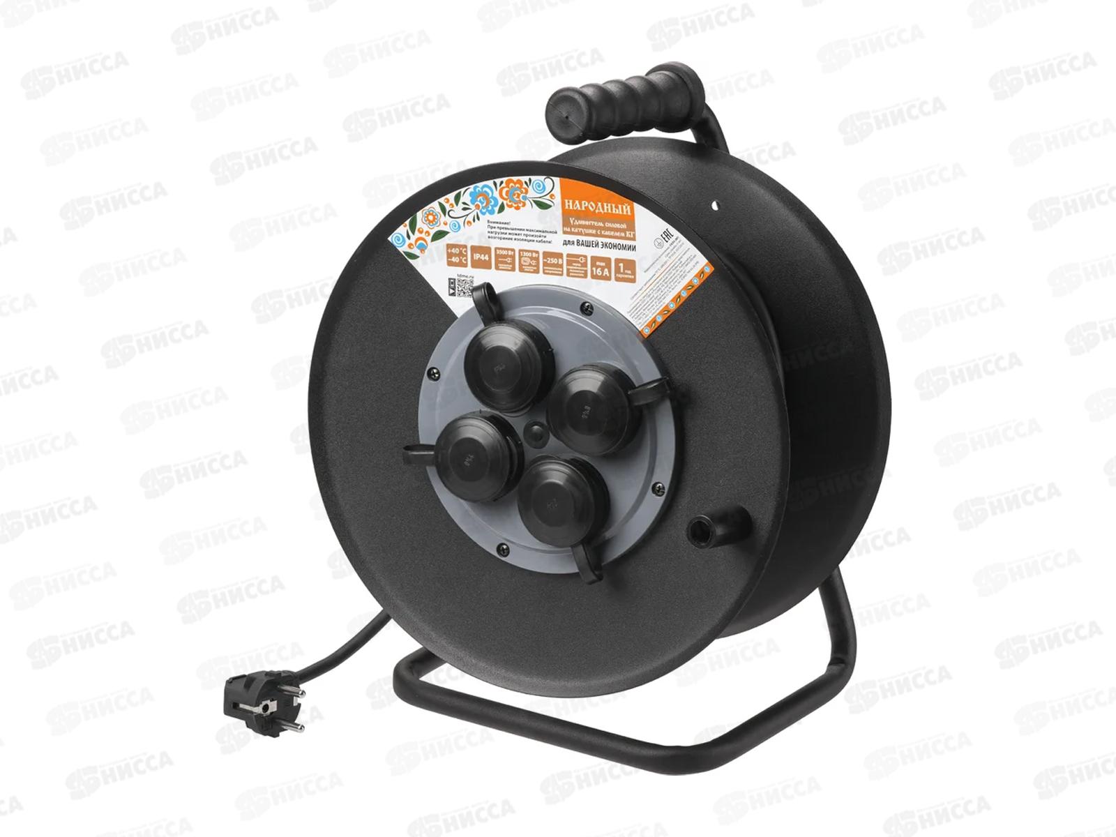 Удлинитель силовой TDM УХз16-004 (металлическая катушка, А3, 4 розетки IP44 20м КГтп-хл 3*1,5, 0190