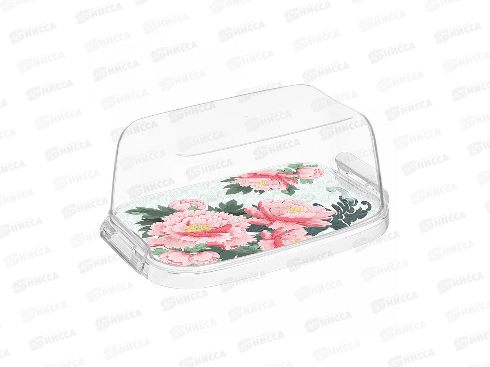 Масленка &quotBergamo&quot с декором &quotСад пионов&quot бесцвет. 223153201/00 *16