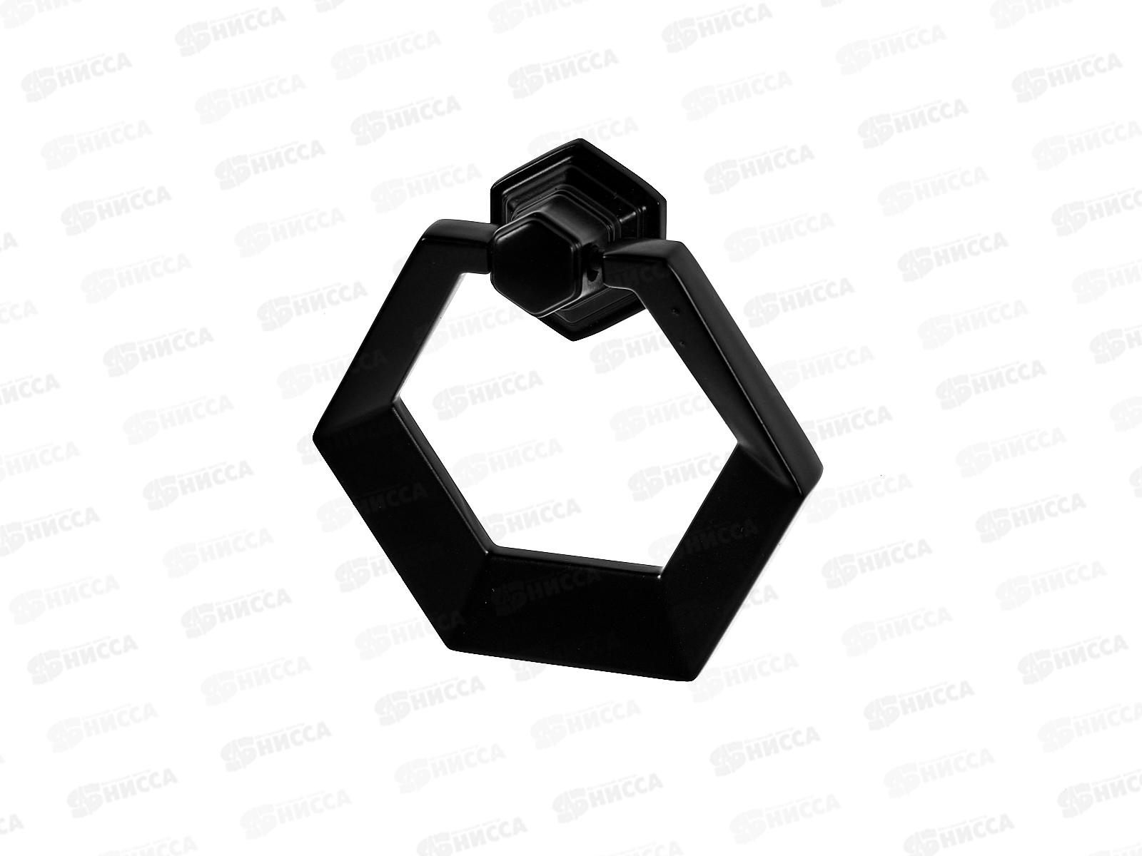 Ручка мебельная кнопка шестиугольник черный (066366)  Ж