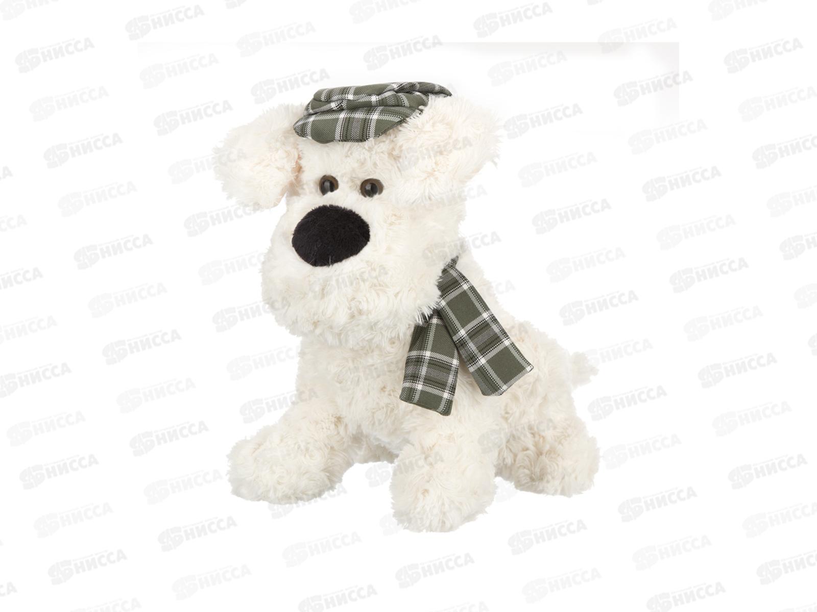 Игрушка ТМ &quotRelana&quot Собака кремовая в кепочке, 20см, RL24135-20