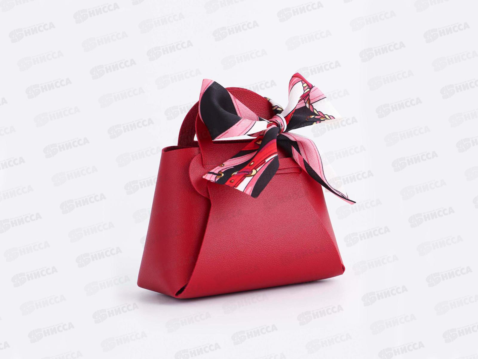 Сумочка подарочная кожанная 13*12*5,5см красная 10348763