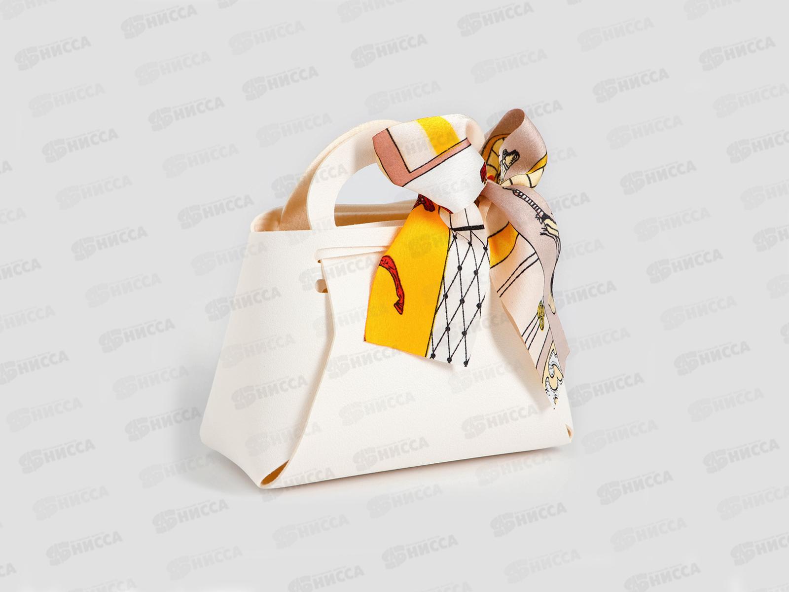 Сумочка подарочная кожанная 13*12*5,5см белая 10348765