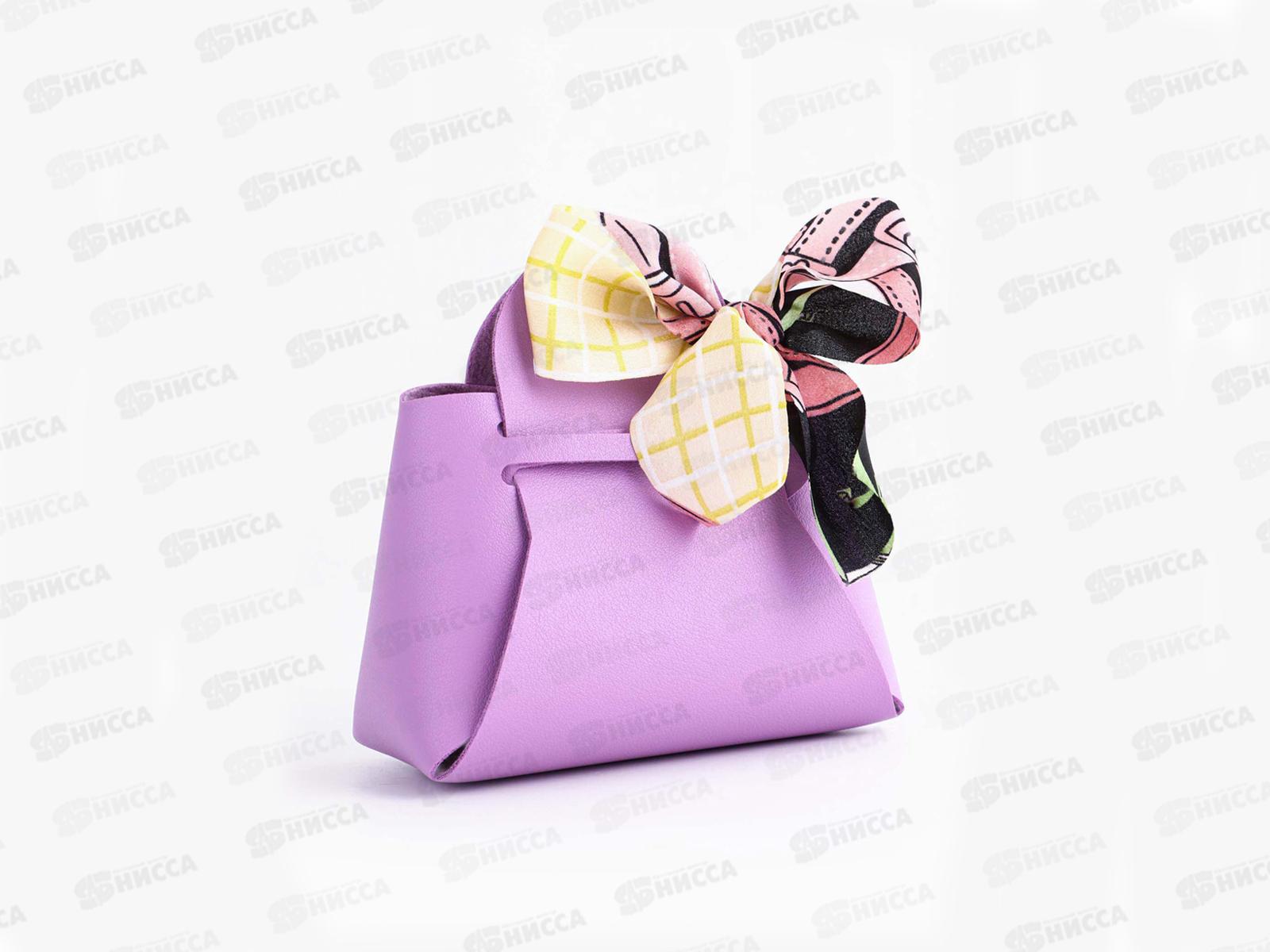 Сумочка подарочная кожанная 13*12*5,5см сиреневая 10875772