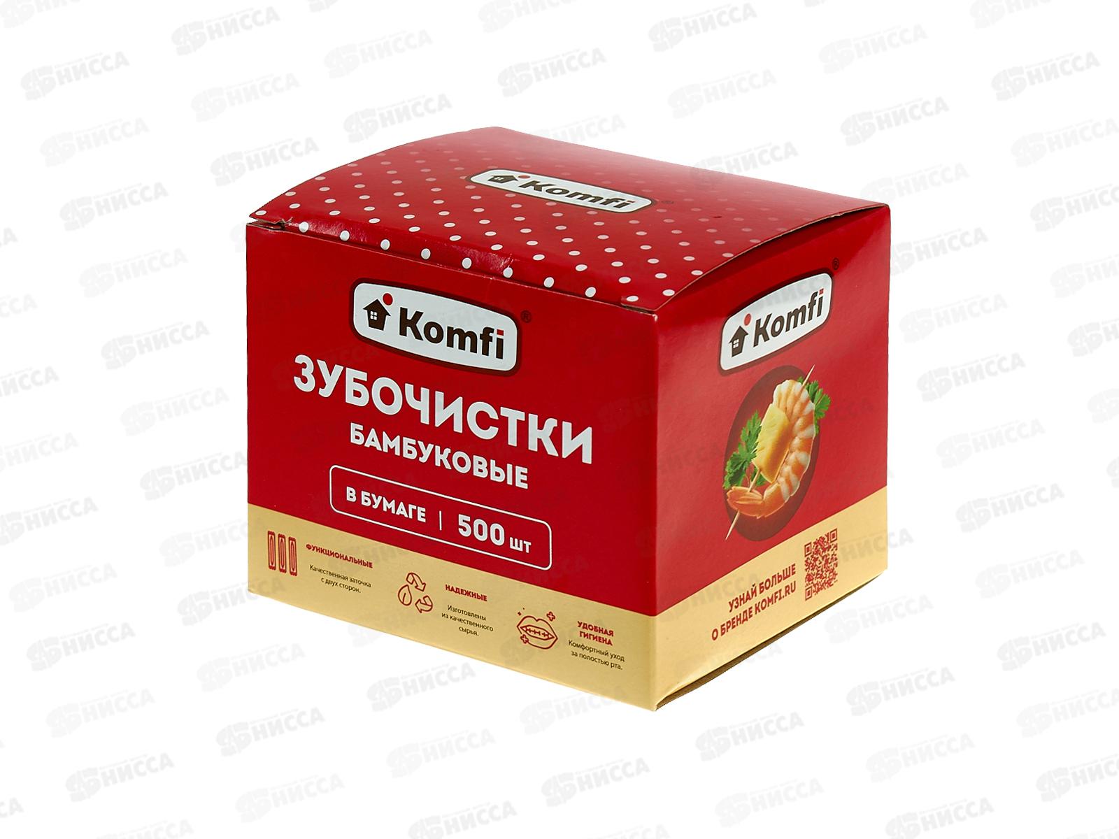 Зубочистки бамбуковые KWN500KB 500шт в инд бум упак в коробке *50