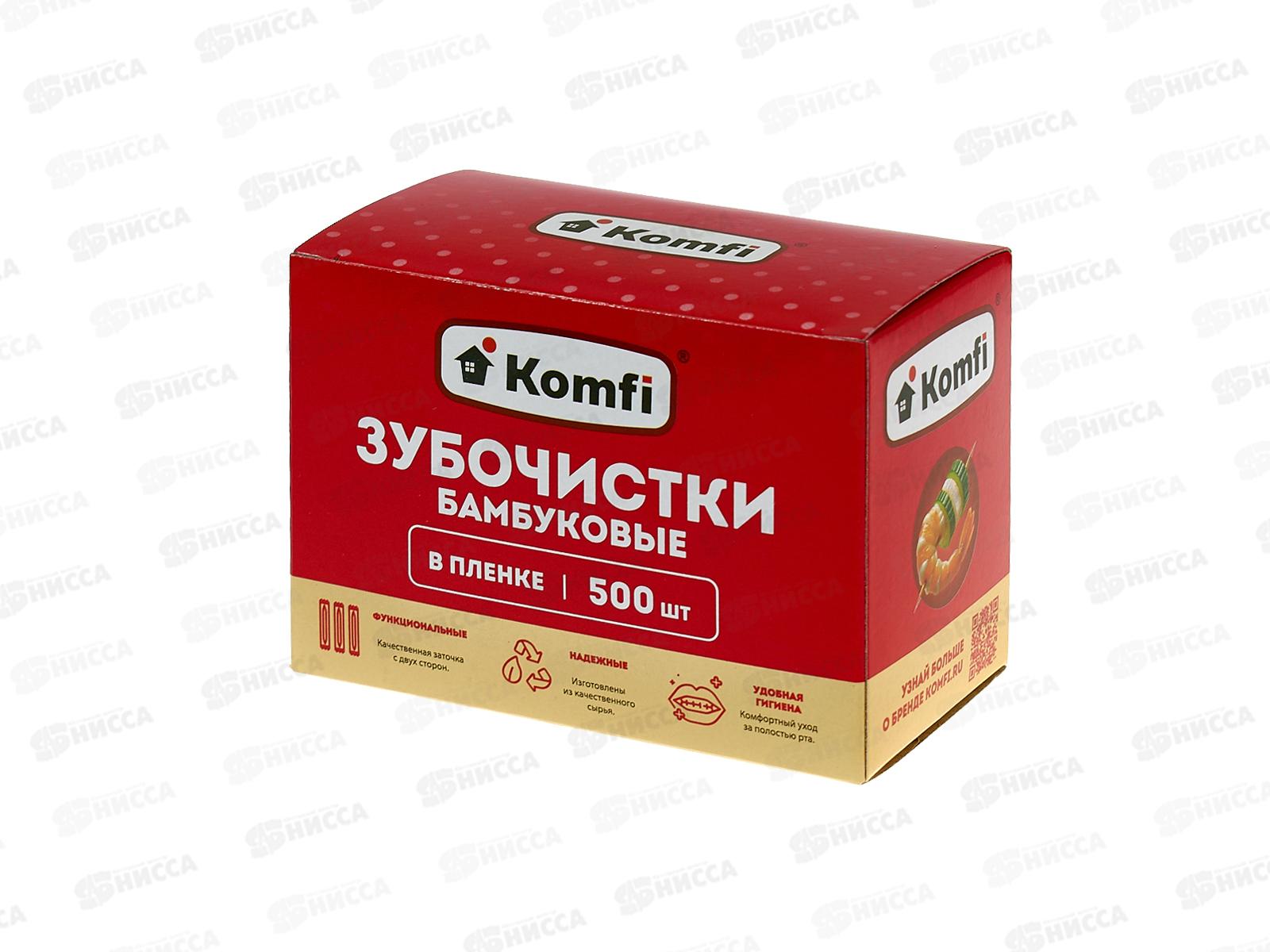 Зубочистки бамбуковые KWN500KP 500шт в инд п/п упак в коробке *50